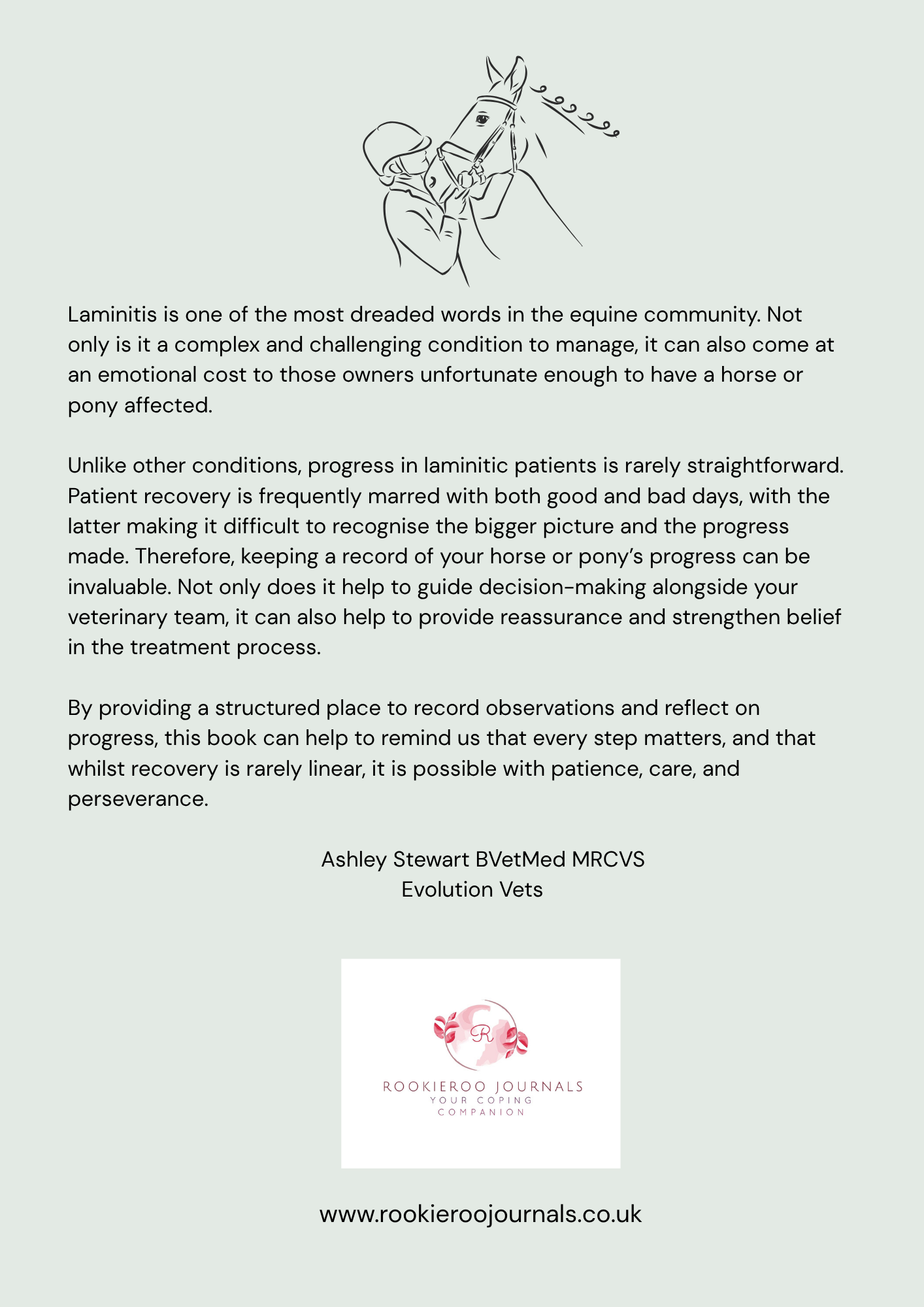 Booklet or leaflet about laminitis in horses with endorsement and a logo on a white background