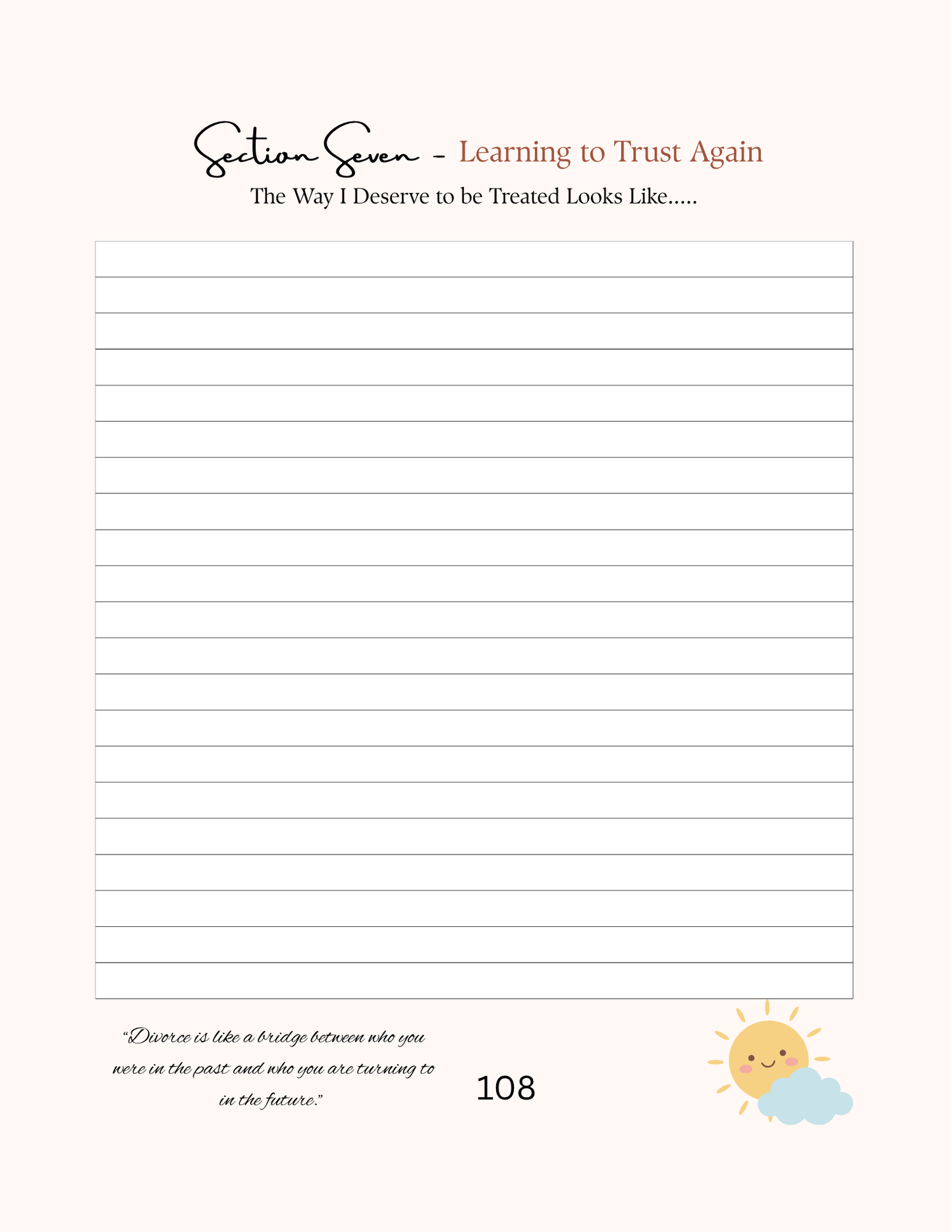 Divorce Recovery Journal | DIGITAL DOWNLOAD | Rookie Roo Journals