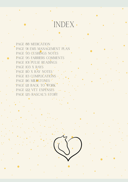 Index page with text and a heart-shaped icon on a light background