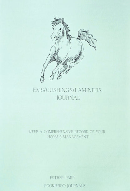 Journal cover with a horse illustration on a light green background
