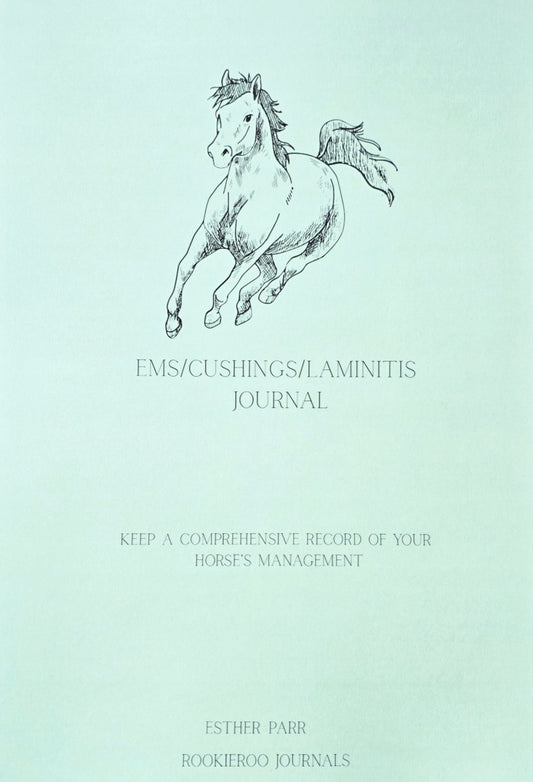 Journal cover with a horse illustration on a light green background