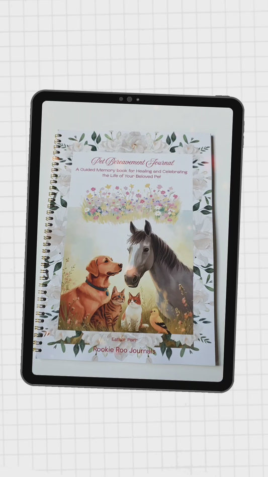 video of the pages of a pet bereavement journal
