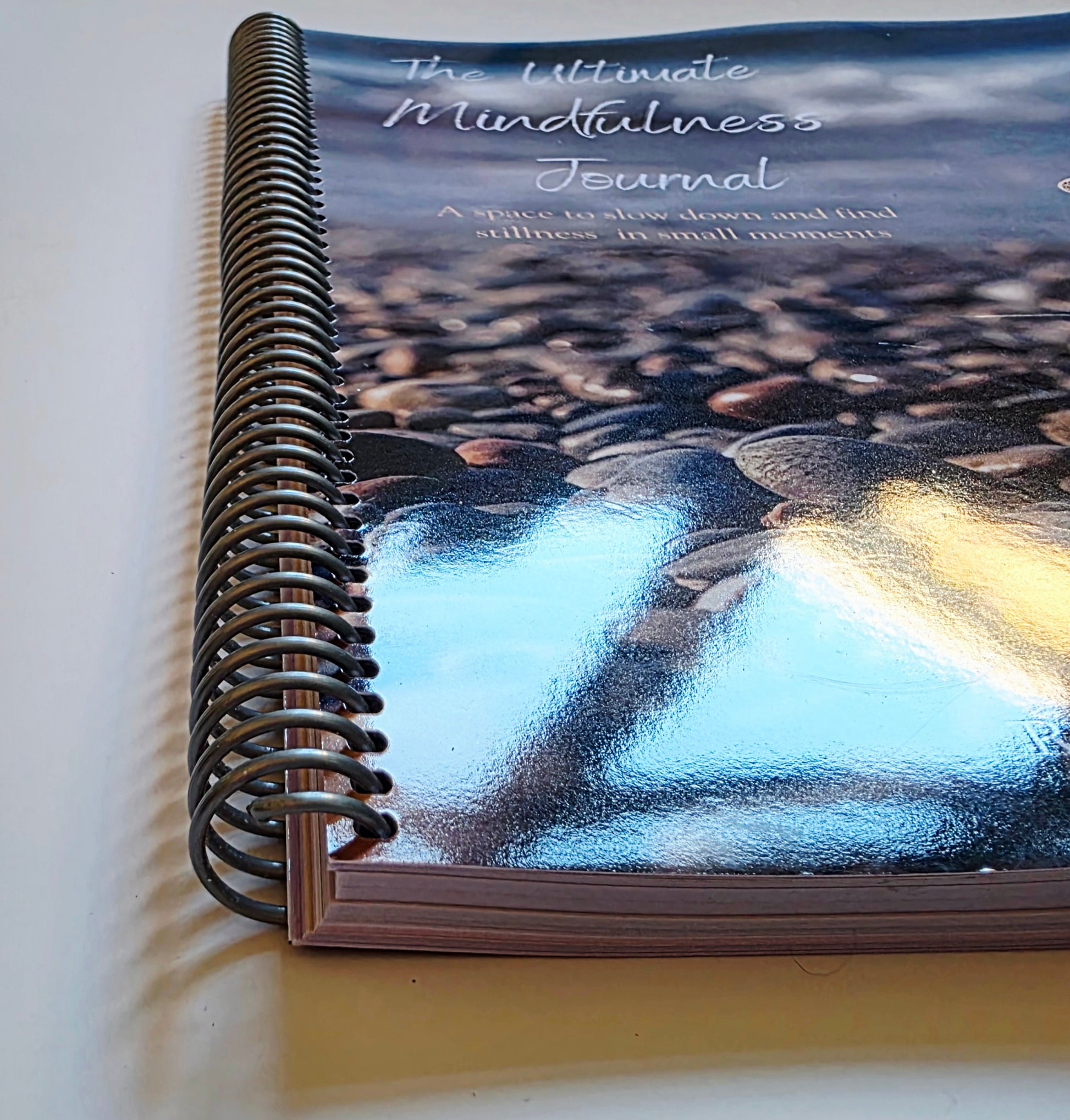 Mindfulness journal with spiral binding and nature-themed cover